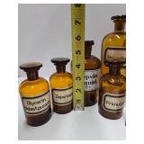 Collection of Antique Glass Apothecary Bottles