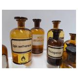Collection of Antique Glass Apothecary Bottles