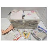 LARGE Lot of Vintage Linens, Damask, Scarves, Napkins etc