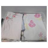 LARGE Lot of Vintage Linens, Damask, Scarves, Napkins etc