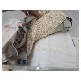 LARGE Lot of Vintage Linens, Damask, Scarves, Napkins etc
