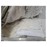 LARGE Lot of Vintage Linens, Damask, Scarves, Napkins etc
