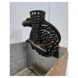 Antique Cast Iron Corn Sheller w/ Crate
