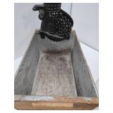 Antique Cast Iron Corn Sheller w/ Crate