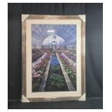 Framed Art Print of Conservatory Floral Garden Scene with TruGuard UV Glass