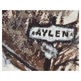 Framed "Winter Road" Landscape Oil Painting by Corinne, 1978