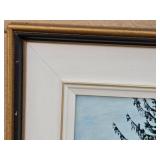 Framed "Winter Road" Landscape Oil Painting by Corinne, 1978