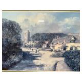 Framed Artwork of Scenic Village, 32" x 42"