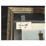 Framed Jean Guichard Artwork - Phare dans La Tempete, La Jument