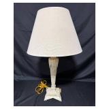 Vintage Decorative Table Lamp with White Fabric Shade