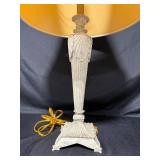 Vintage Decorative Table Lamp with White Fabric Shade