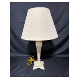 Vintage Decorative Table Lamp with White Fabric Shade