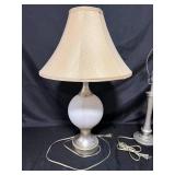 Set of 2 Table Lamps and Classic Metal Base