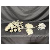 Vintage White Metal Clock with Floral Design