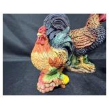 Set of 3 Hand-Painted Rooster Figurines