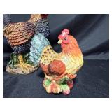 Set of 3 Hand-Painted Rooster Figurines