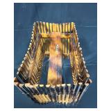 Vintage Wooden and Stone Table Lamp with Unique Shade Design