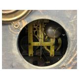 Antique Marble Mantel Clock with Brass Details