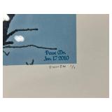 Framed Eagle Print Signed by Artist Mitt Sinnen 1/1