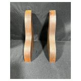 Collection of Decorative Glass and Ceramic Vases with Wooden Bookends