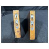 Collection of Decorative Glass and Ceramic Vases with Wooden Bookends