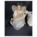 Lighted Angel Tree Topper and Wood Train Centerpiece