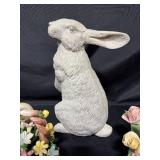 Set of Ceramic Floral Arrangements with Decorative Rabbit