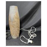 Decorative Holiday Pine Cone Trees and Frosted Lamp Set