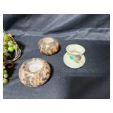 Wrought Iron Wine Rack and Decor Set with Faux Grapes and Candle Holders