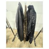 Set of 3 Vintage Coats: Leather, Velvet, and Faux Fur