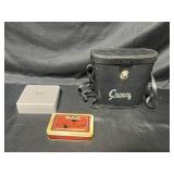 Crown 7X50 Binoculars with Case and Metal Tins