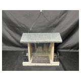 Wooden Bird Feeder with Metal Wire Sides