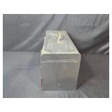 Vintage Metal Toolbox with Dual Red Drawers