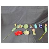 Set of 10 Decorative Garden Accents including Fitz and Floyd and Talavera Del Carmen