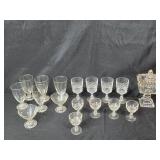 Collection of Elegant Crystal Glassware and Candy Dish