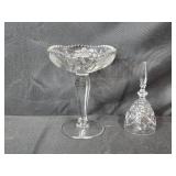 Collection of Vintage Glassware Pieces Including Goblets and Compote