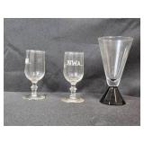 Collection of Vintage Glassware Pieces Including Goblets and Compote