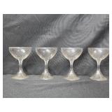 Collection of Vintage Glassware Pieces Including Goblets and Compote