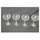 Collection of Vintage Glassware Pieces Including Goblets and Compote