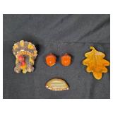 Collection of Home Decor: Picture Frame, Tassels, Ceramic and Resin Figures