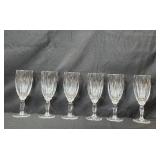 Set of 6 Crystal Champagne Flutes with Vertical Cuts