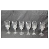 Set of 6 Crystal Champagne Flutes with Vertical Cuts
