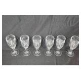 Set of 6 Crystal Champagne Flutes with Vertical Cuts
