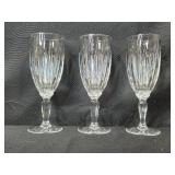 Set of 6 Crystal Champagne Flutes with Vertical Cuts