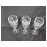 Set of 6 Crystal Champagne Flutes with Vertical Cuts