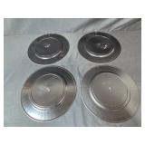 Set of Vintage Glass Serving Plates and Textured Round Placemats/Chargers