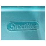 Set of 2 Sterilite Plastic Storage Totes, Blue and Teal