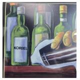 Framed Bar Scene Artwork by Jack - Bartender with Bottles