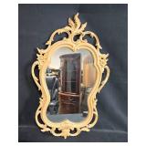 Vintage Ornate Wall Mirror with Gold-Tone Frame