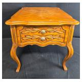 Vintage Drexel End Table with Drawer and Cabriole Legs